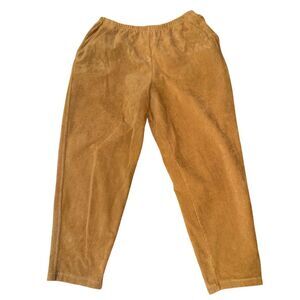 Lands End Women's Vintage Suede Pull On Pants Brown 14 Petite